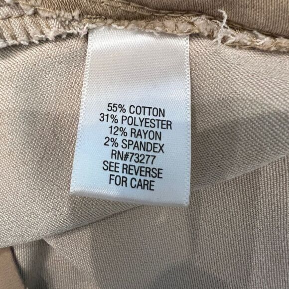 Women’s Size 12 Pull On Tan Khaki Straight Leg Pants - Picture 3 of 7